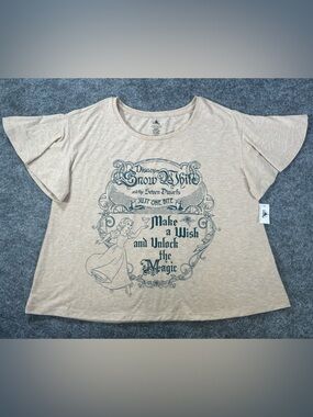 Disney Shirt Women’s Large Beige Snow White And The Seven Dwarfs NWT